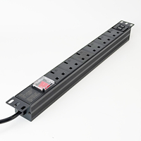 PDU intelligent pour rack 19 pouces, 6 prises CA avec 2 ports USB, IP54, unité de distribution d'alimentation pour usage industriel