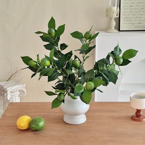 Yasunobu Branches de citron artificielles jaunes et vertes, plantes décoratives pour la maison, le salon et les accessoires de photographie - Product Image 2