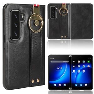 Casing kulit PU + TPU tahan guncangan, casing kulit PU + TPU tahan guncangan tekstur kuda gila untuk Microsoft Surface Duo <span class=keywords><strong>2</strong></span> - Product Image 2