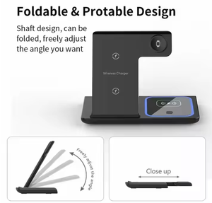 Productos más vendidos Estación DE CARGA DE VIAJE Carga 3 En 1 Logotipo personalizado <span class=keywords><strong>Cargador</strong></span> de 15W con luz <span class=keywords><strong>Cargador</strong></span> inalámbrico 3 en 1 para iPhone - Product Image 2