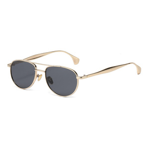Oval <b>Small</b> <b>Frame</b> <b>Sunglasses</b> Metal UV400 Protection Unisex For Outings Cycling Driving Parties - Product Image 5