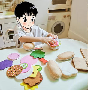 Enfants bricolage feutre jouer nourriture <span class=keywords><strong>Burger</strong></span> Sandwich semblant jouet Montessori éducatif cuisine en peluche <span class=keywords><strong>jeu</strong></span> de rôle jouets Hot Dog ensemble Kit cadeau - Product Image 3
