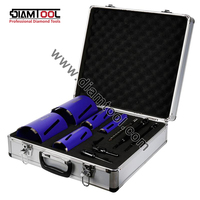 DIAMTOOL [Certifié CE] Ensemble de forets à noyau sec avec étui de transport en aluminium |   Kit combiné avec conception à fente latérale soudée au laser