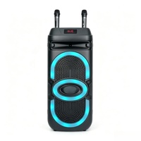 Altavoz Bluetooth OEM Dual de 10 Pulgadas, Altavoz de Karaoke Portátil con Micrófono Inalámbrico RGB, para Conciertos al Aire Libre y Cine en Casa