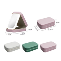 Trousse de toilette portable de voyage personnalisée pliable et intelligente Boîte de rangement pour maquillage avec écran tactile et miroir à lumière LED