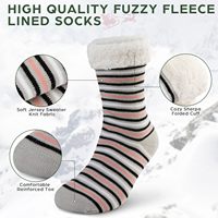 Bon marché, vente en gros, logo personnalisé, chaussons épais et confortables, chaussons chauds pour l'hiver, chaussettes en polaire Sherpa pour femmes