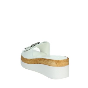 Sandali con zeppa Iaf343455 bianchi con soletta in vera pelle fodera traspirante con plateau impermeabile pantofole con tacco per l'estate - Product Image 2