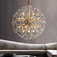 Lustres suspendus en cristal décoratifs nordiques modernes, forme de pissenlit, pour salon, salle à manger, décoration de la maison, LED, luminaires suspendus de luxe
