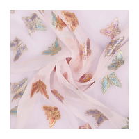 Tissu de robe en soie tissée douce 100% soie, brodé jacquard filigrané, 10m, en mousseline de georgette, pour vêtements de filles, poids moyen