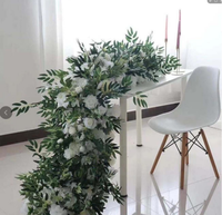 Y-I022 Accessoires de mariage, chemins de table en fleurs blanches, rangées de fleurs artificielles, chemin de table pour la décoration de mariage