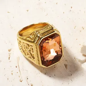 Oju Topaz Stone prezzi acciai placcati oro 18 carati 925 pietre preziose in argento Sterling gioielli doganali regolabili