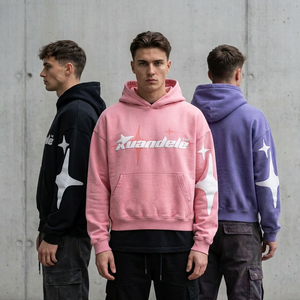 Felpe con Cappuccio Corte Rosa Unisex Personalizzate con Stampa Puff, in Pile Liscio, all'Ingrosso, per Brand di <span class=keywords><strong>Abbigliamento</strong></span> - Product Image 1