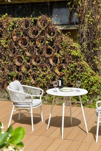 Set di mobili <span class=keywords><strong>da</strong></span> <span class=keywords><strong>esterno</strong></span> Patio sedia in vimini artigianale in corda di rattan <span class=keywords><strong>tavoli</strong></span> di colore bianco sedia impermeabile dal Design moderno - Product Image 5