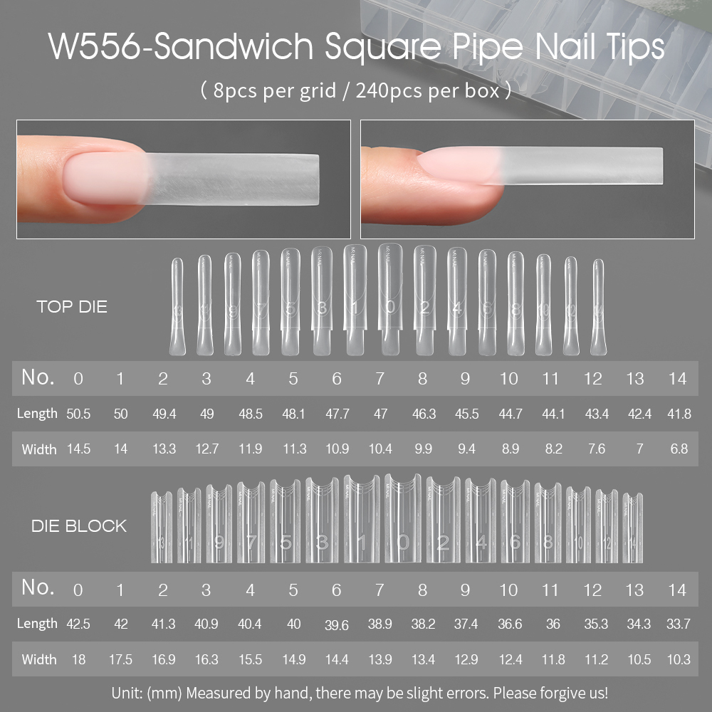 W556 Sandwich Square Pipe Nail Tips