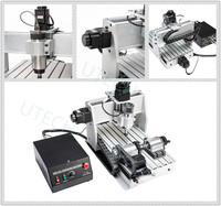 Mini routeur CNC 3040, machine de gravure 3 axes, système de contrôle Mach3, moteur à engrenage unique, pompe, moteur PLC pour PCB, bois, aluminium