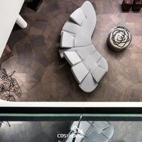 Parquet multicouche en chêne blanc et noyer de style européen, motif feuille de lotus, durable, imperméable, écologique, insonorisé, pour villa