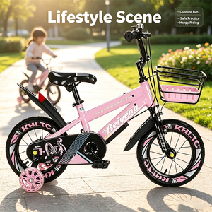 <span class=keywords><strong>Bicicleta</strong></span> Infantil Ligera con Marco Anticorrosión, Neumáticos Gruesos de Goma <span class=keywords><strong>y</strong></span> Decoración de Dibujos Animados para Niños Pequeños - Product Image 3