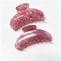 Pince à cheveux Fanxing personnalisée en acétate de cellulose, motif marbré semi-circulaire, pince requin irisée, luxe, vente en gros, usage quotidien
