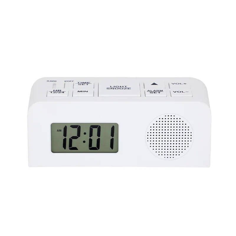 Cheap Hot Selling Wholesale Table Alarm With Snooze Back Light LCD Digital Alarm Clock FM Radio BSCI Factory