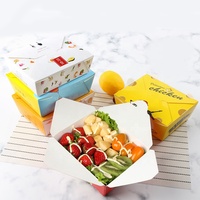 Boîte de rangement jetable à deux compartiments, emballage à emporter, boîte en papier, contenants à emporter, boîtes à lunch en kraft, boîtes à repas