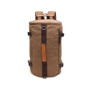 China supplier promotional outdoor sport duffel backpack bag OEM customized design retro men canvas duffel bag for gym