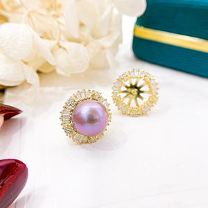 Accessoires de perles DIY en argent S925 pour boucles d'oreilles avec perles de 10-11 mm 21153 Support creux Cache-boutons Bijoux de fabrication Crochet d'oreille - Product Image 3