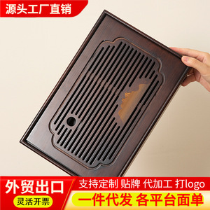 Bandeja de Té Cuadrada Impermeable para Uso Doméstico, con Drenaje, para Set de Té Kung Fu, de Bambú, con Almacenamiento de Agua, Nuevo Set Completo Pequeño y Seco - Product Image 5