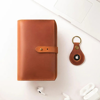 Étui organisateur numérique en cuir Crazy Horse vintage personnalisé pour le rangement des appareils électroniques, sac de voyage avec accessoire AirTag