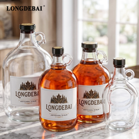 Bouteille en verre transparente en gros avec poignée, grande capacité (1L, 2L, 3L, 4L, 5L, 8L) pour rhum, whisky, vodka, spiritueux, gin, cocktails