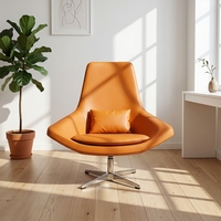 Chaise rembourrée moderne pour salle à manger, design contemporain avec dossier incurvé et accoudoirs enveloppants pour salon.