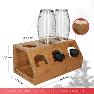 Nouveau 2026 En gros Égouttoir à vaisselle en bambou, support pour bouteilles Sodastream, support de drainage pour bouteilles, boîte de rangement pour comptoir de <span class=keywords><strong>cuisine</strong></span> - Product Image 5