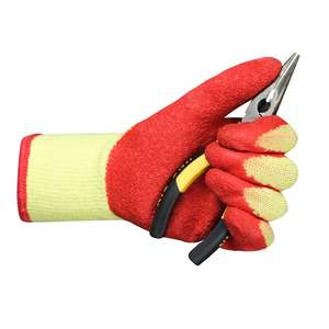 Gants de sécurité en latex texturé, en coton CVC et polyester, tricotés sans couture, antidérapants, pour travaux industriels, fabriqués au Vietnam - Product Image 1