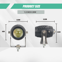 Accessoires de voiture 1.5 pouces mini led lumière de travail pod 20w led lumière de conduite pour moto