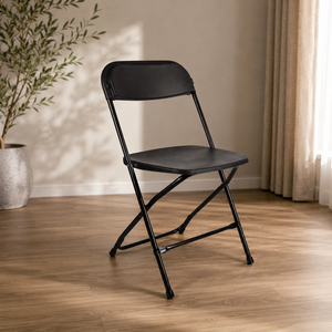 Flat Back Plastic Folding <b>Chair</b> Lightweight Comfortable Portable Black Modern Design School Workshop Courtyard Outdoor Warehouse - Product Image 1