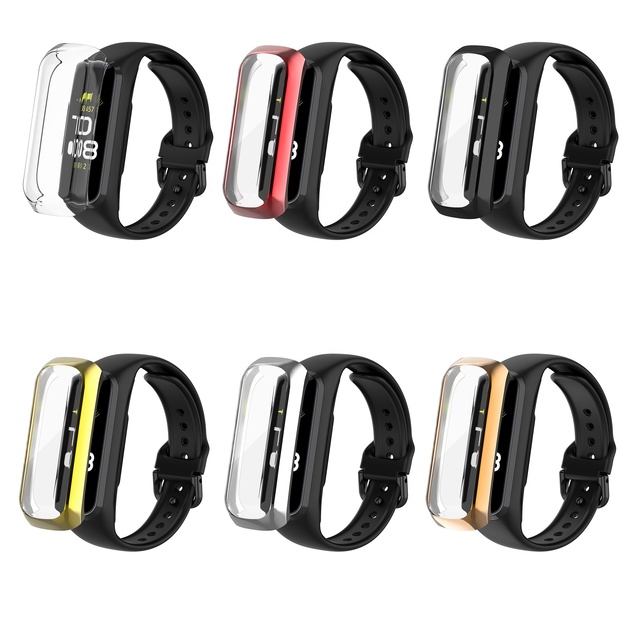 Hard Edge Screen Glass Protector Case Shell Frame Galaxy Fit 2 Smart Band Fit2 Protective Bumper Cover For Samsung Watch Case