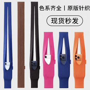 Sac bandoulière portable pour smartphone, mini pochette accessoire, en polyester rayé ou uni, style Ins - Product Image 5