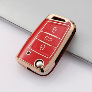 Para VW Volkswagen Golf 7 MK7 Tiguan MK2 TPU Shell Fob Car Flip Key Case Cover para Seat Ateca <span class=keywords><strong>Leon</strong></span> <span class=keywords><strong>FR</strong></span> Ibiza Skoda Octavia Kodiaq - Product Image 5