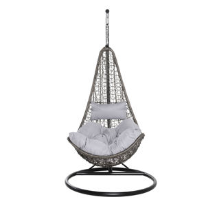 Chaise suspendue en rotin, siège à bascule <span class=keywords><strong>suspendu</strong></span>, avec cadre en acier et coussin pour les jardins et les chaises - Product Image 3