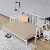 Canapé-lit pliable en métal, lit escamotable double usage, lit en fer extensible, style moderne et minimaliste pour petit appartement, salon, hôpital, hôtel