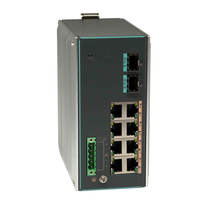 Switch Ethernet Gigabit Industrial Administrado con 8 Puertos RJ45 y 2 Puertos SFP para PLC, SCADA, IoT Industrial y Fábrica Inteligente