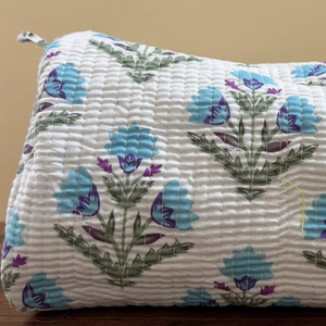 Trousse de Maquillage Matelassée en Coton Imprimé à la Main Premium 2026 – Organisateur de Voyage Cosmétique – Lot de 3 Pochettes – Prix de Gros - Product Image 3