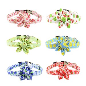 Colliers pour chien en polyester à motif de fruits avec nœud papillon et boucle réglable pour petits chiens, style été - Product Image 1
