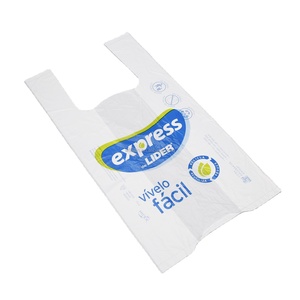 Sacs T-shirt en PEHD personnalisés avec logo imprimé sur rouleau avec mandrin en papier – Vente en gros usine – Sacs <span class=keywords><strong>de</strong></span> courses en plastique perforés robustes - Product Image 1