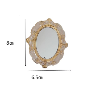 Retro Vintage Handheld <strong>Compact</strong> Makeup <strong>Mirror</strong> Hometic Convenient Straight <strong>Mirror</strong> Luxurious Carved <strong>Design</strong> Girl's Gift - Product Image 4