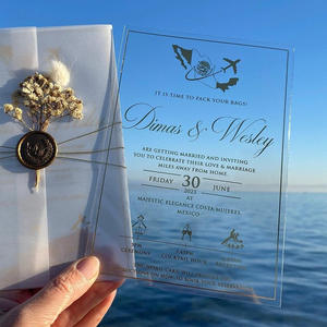 Tarjetas de Invitación de Boda, Graduación y Cumpleaños de Acrílico Ecológicas Hechas a Mano de Lujo, Diseño Moderno Pop-up con Acabado Mate para DIY - Product Image 4