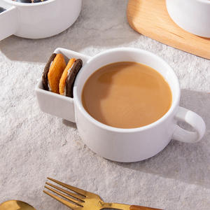 Taza de cerámica Chaozhou de 350 ml con asa, apta para microondas, reutilizable, ideal para regalos, regalos de empresa. - Product Image 3