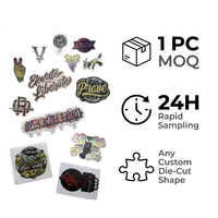 Autocollants en vinyle adhésif imperméables personnalisés avec logo imprimé UV, couleur CMYK, livraison rapide, découpe sur mesure