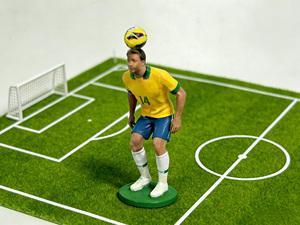 Équipe nationale du Brésil # Figurine en métal <span class=keywords><strong>de</strong></span> 14 joueurs <span class=keywords><strong>de</strong></span> football frappant le ballon, statue <span class=keywords><strong>de</strong></span> football <span class=keywords><strong>de</strong></span> collection - Product Image 5