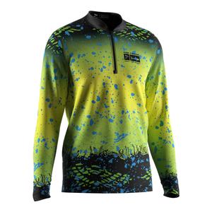 เสื้อตกปลาผู้ชาย แขนยาว คอซิป ¼ ซิป ระบายเหงื่อ แห้งเร็ว เสื้อออกกำลังกาย - Product Image 3