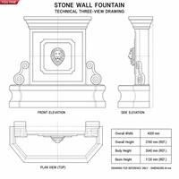 YOUFINE Fontaine murale en pierre de travertin sculptée à la main avec tête de lion pour la décoration de la cour, du jardin et de la terrasse